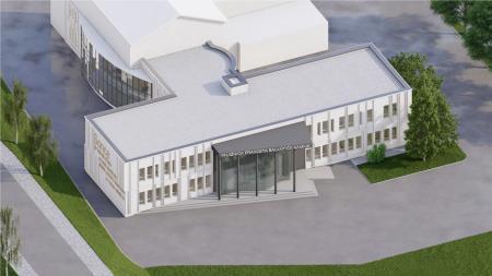 Pogled na prenovljeno knjižnico iz zraka